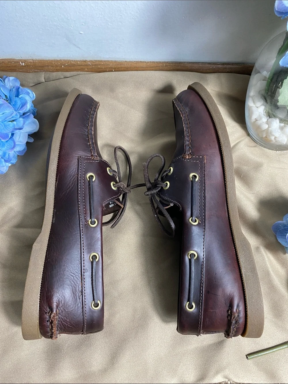 Sperry Top-Sider Mens A/O Boat Shoes 0195214 Medium Brown Leather Size 10M
